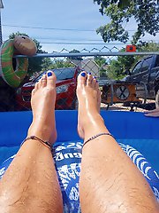 Displaying our toes for view