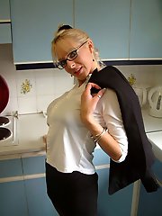 An older oriental girlfriend is spreading her legs and playing with herself